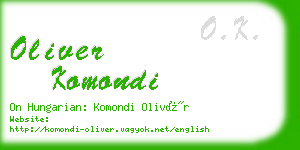 oliver komondi business card